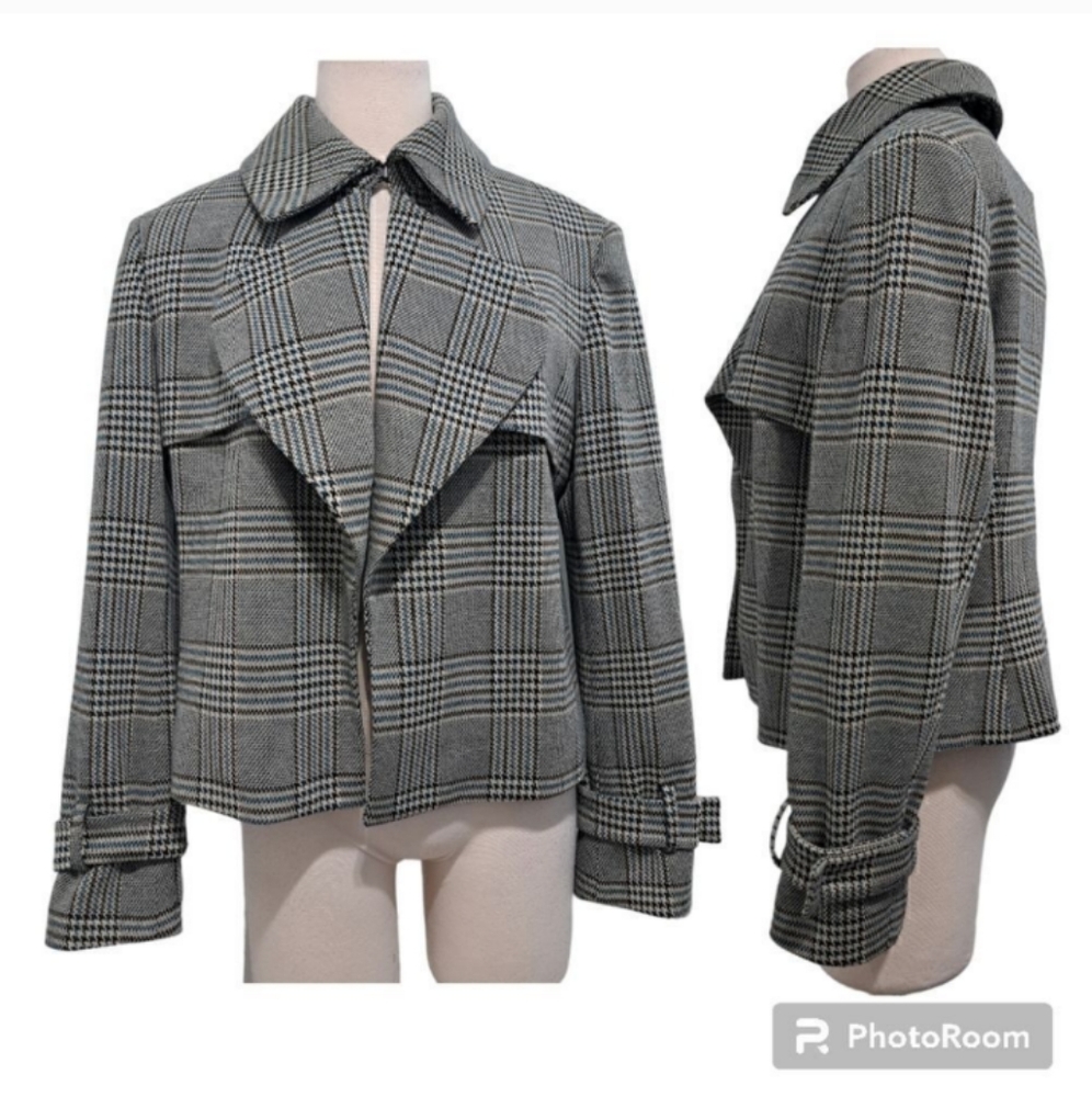 Anne Klein Open Front Houndstooth Blazer Jacket Sz 14 NWT - Picture 2 of 11